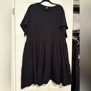 old navy 4x black dress with pockets